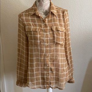 Sheer Flannel Patterned Top